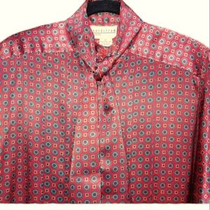 Nordstrom Silk Blouse Self Tie Long Sleeves Covered Button Down Placket